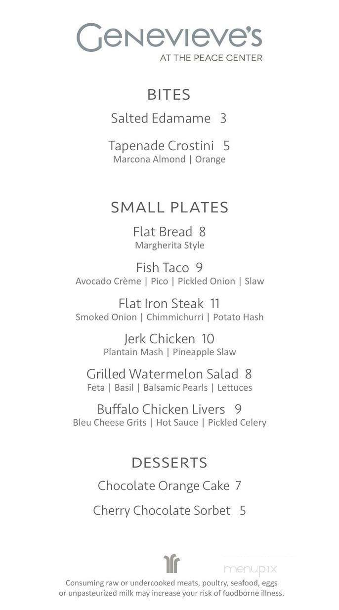 Genevieve's - Greenville, SC menu_pic