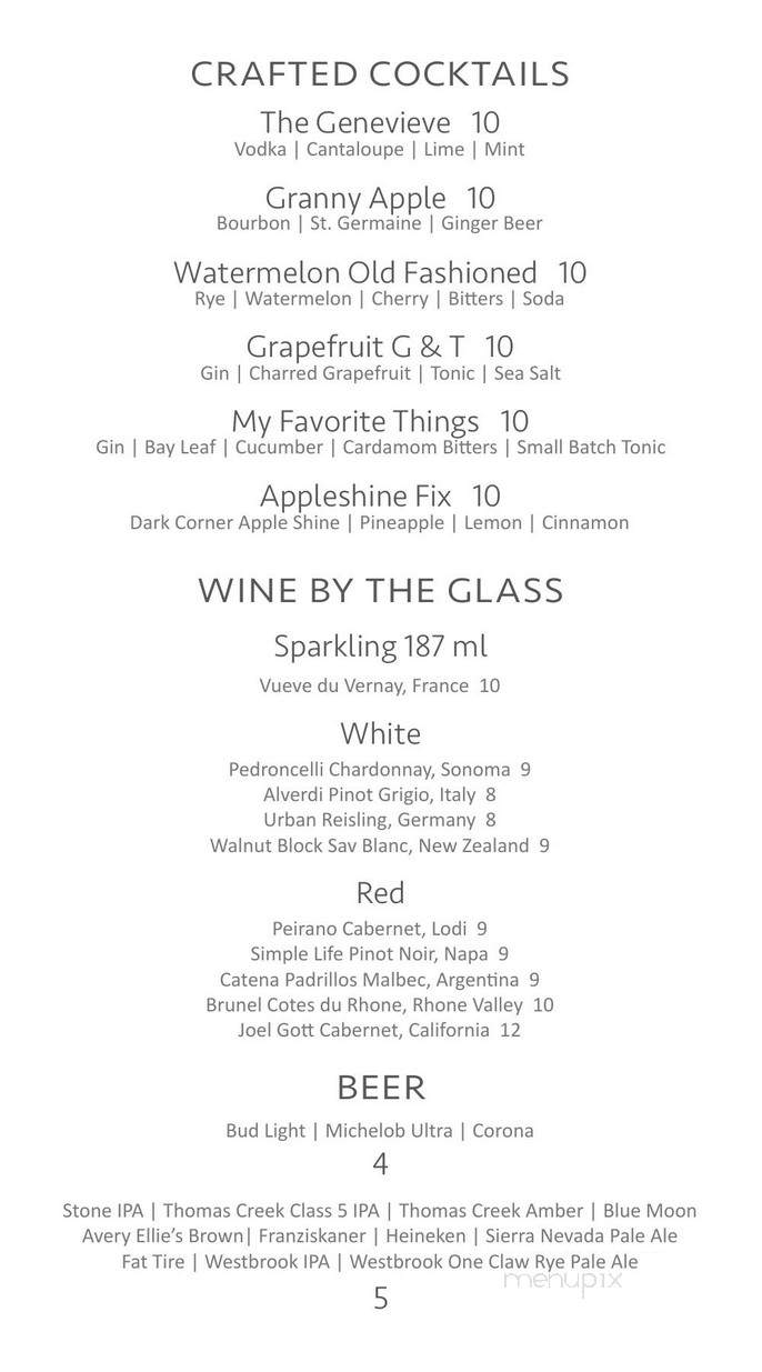 Genevieve's - Greenville, SC menu_pic