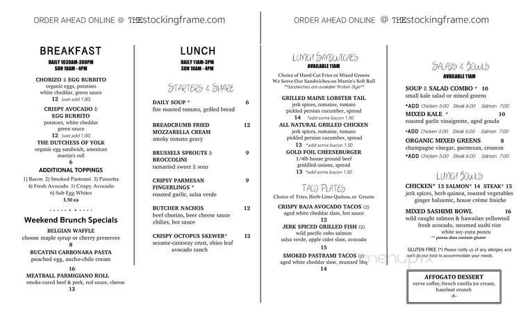 Stocking Frame - Los Angeles, CA menu_pic