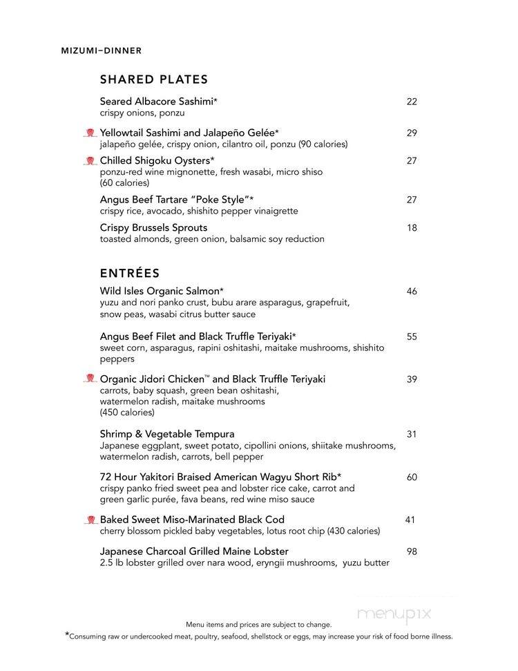 Mizumi - Paradise, NV menu_pic