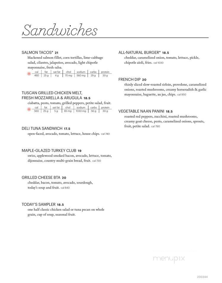 Mariposa (Zodiac) at Neiman Marcus - White Plains, NY menu_pic