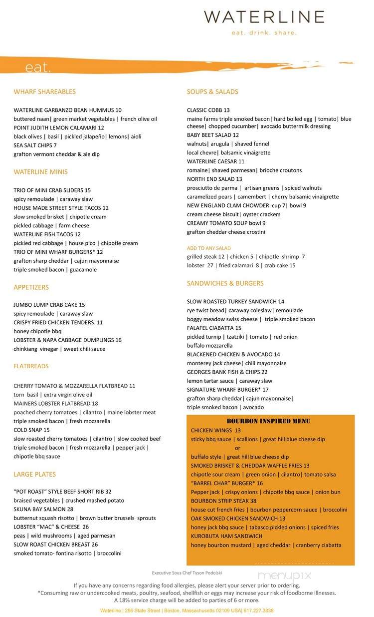Waterline - Boston, MA menu_pic
