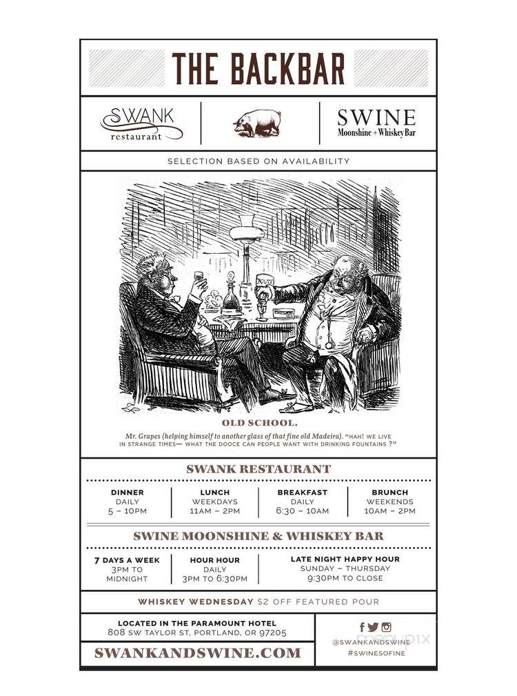 Swank & Swine - Portland, OR menu_pic