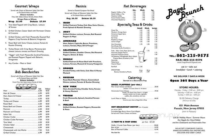 Bagel Brunch - Passaic, NJ menu_pic