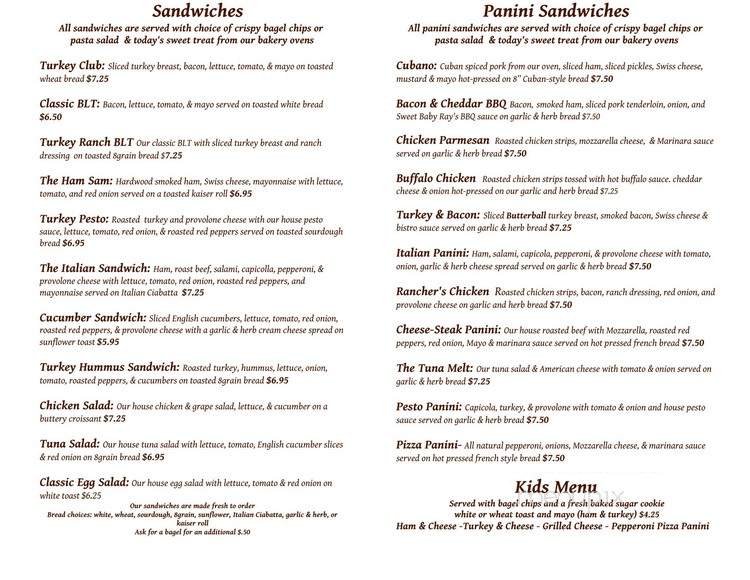 Clayton Bakery & Cafe - Clayton, NC menu_pic