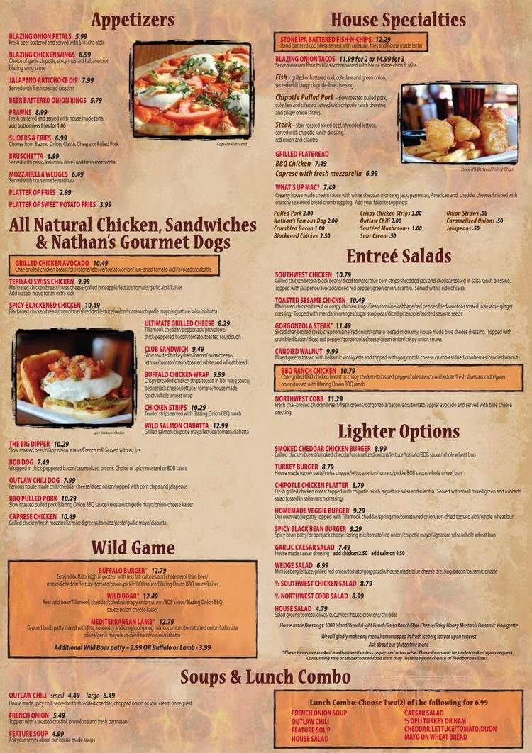 Blazing Onion Burger Company - Lynnwood, WA menu_pic