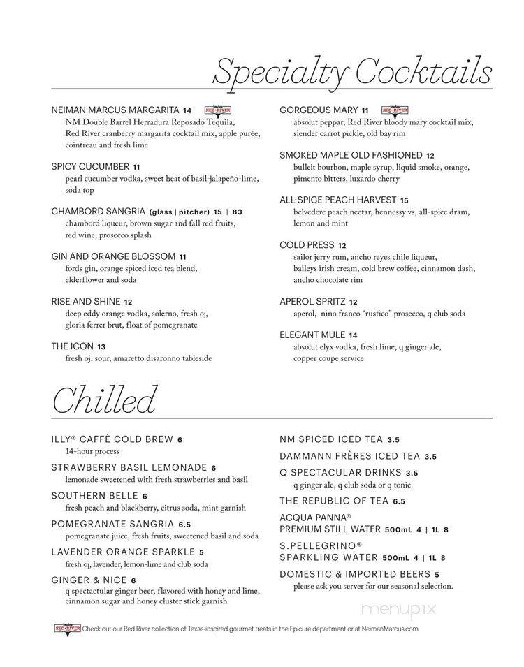 NM Cafe at Neiman Marcus Topanga - Canoga Park, CA menu_pic