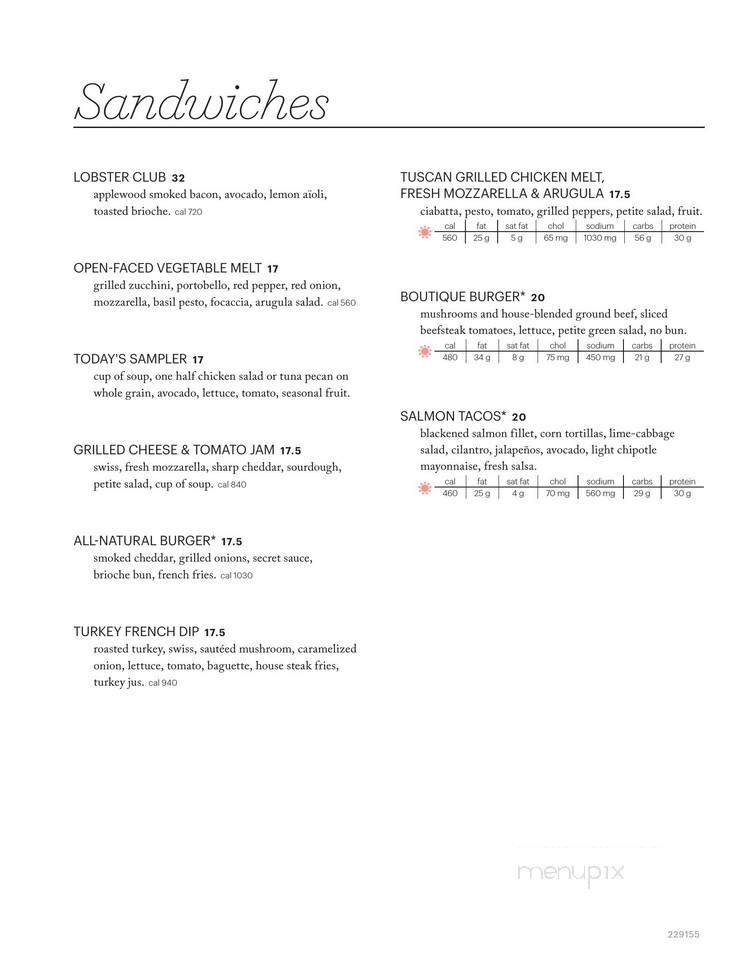 NM Cafe at Neiman Marcus Topanga - Canoga Park, CA menu_pic