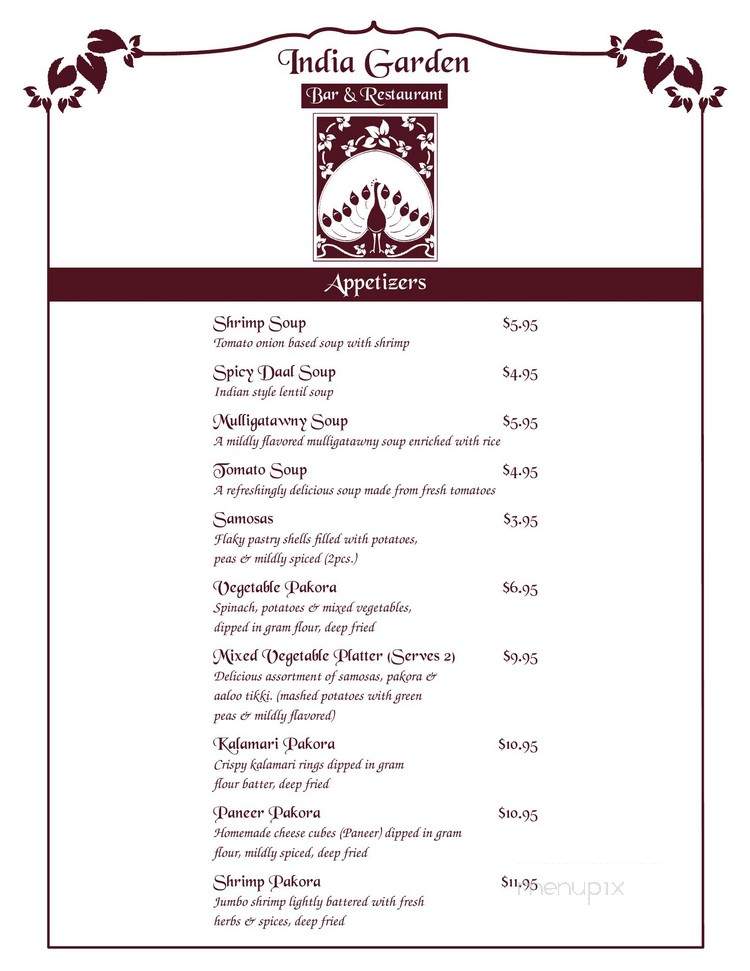 India Garden - Lakewood, OH menu_pic