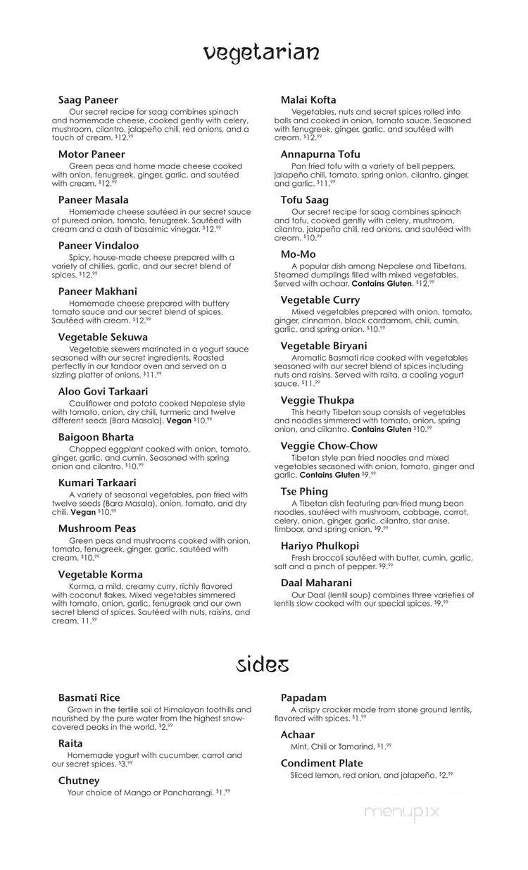 Himalayan Kitchen - Santa Barbara, CA menu_pic