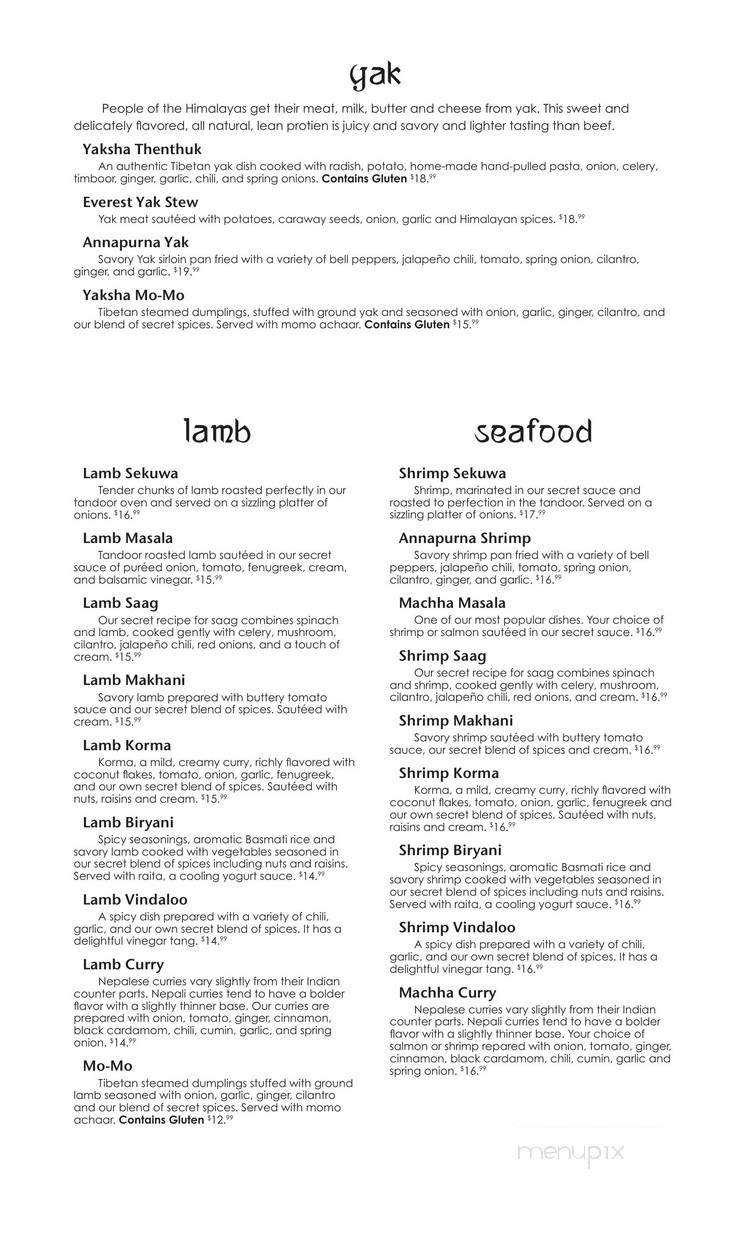 Himalayan Kitchen - Santa Barbara, CA menu_pic