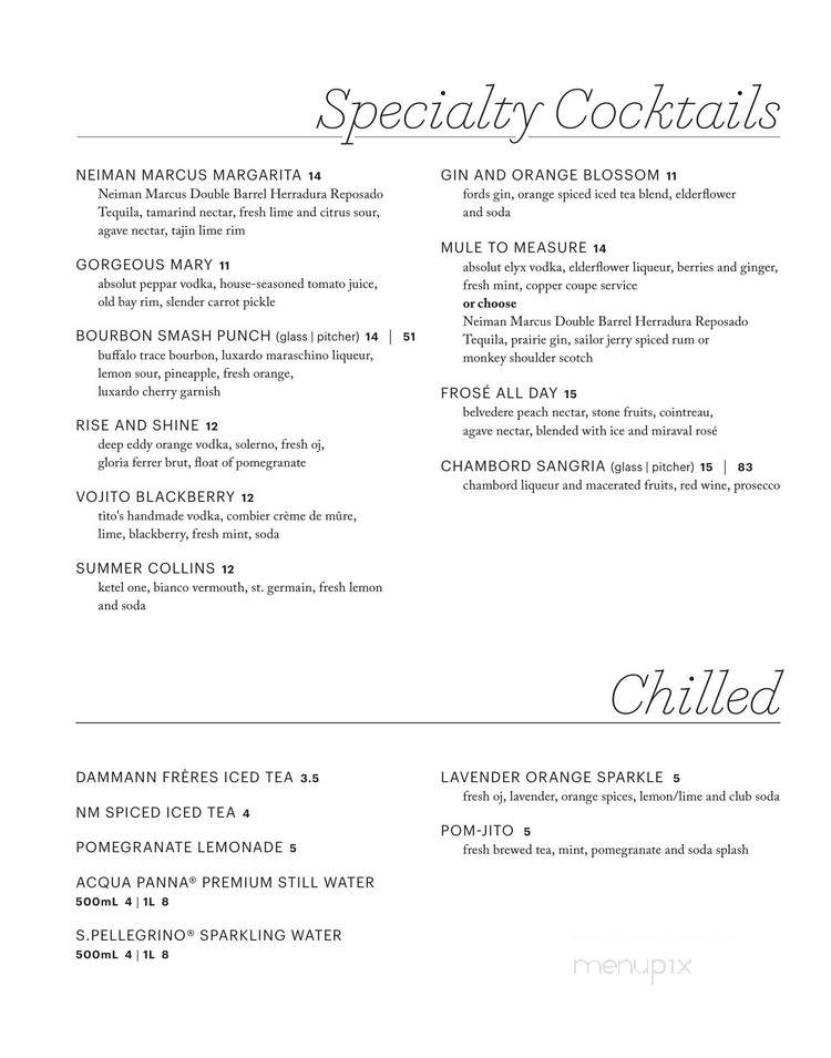 neiman marcus cafe menu