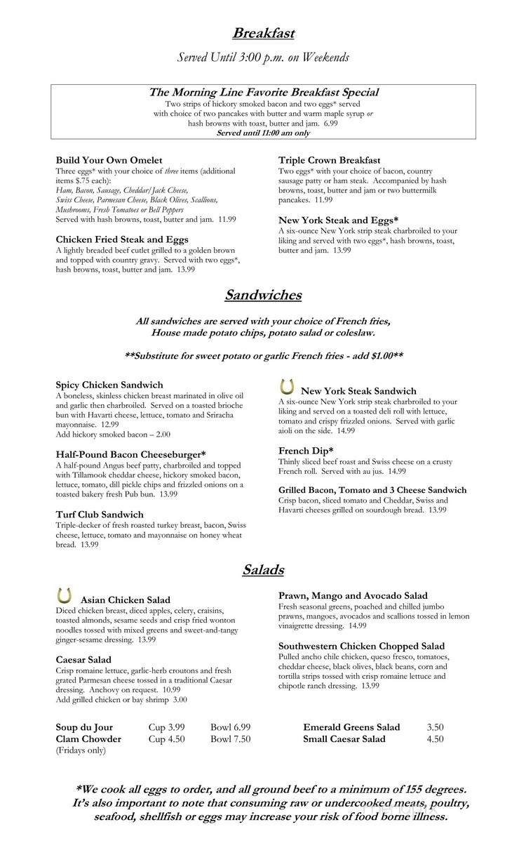 Emerald Downs - Auburn, WA menu_pic