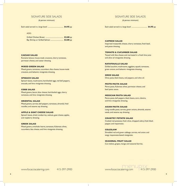 Focaccia Market and Bakery - South San Francisco, CA menu_pic