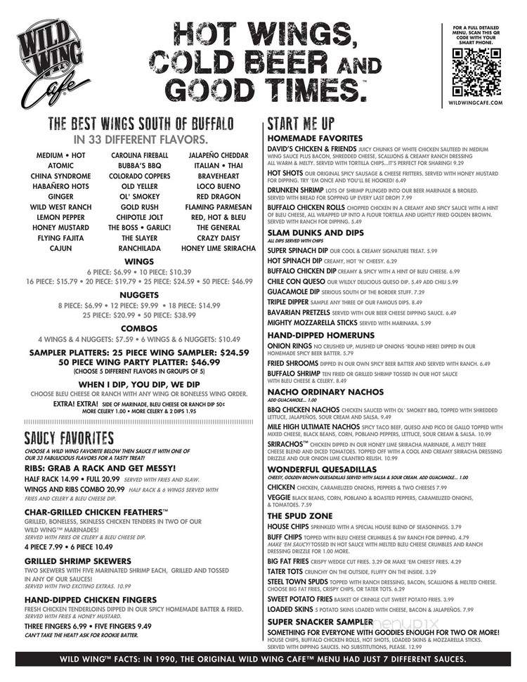 Wild Wing Cafe - Dunwoody, GA menu_pic