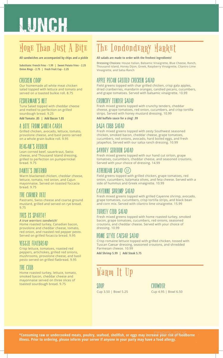 Talia's Eatery - Londonderry, NH menu_pic