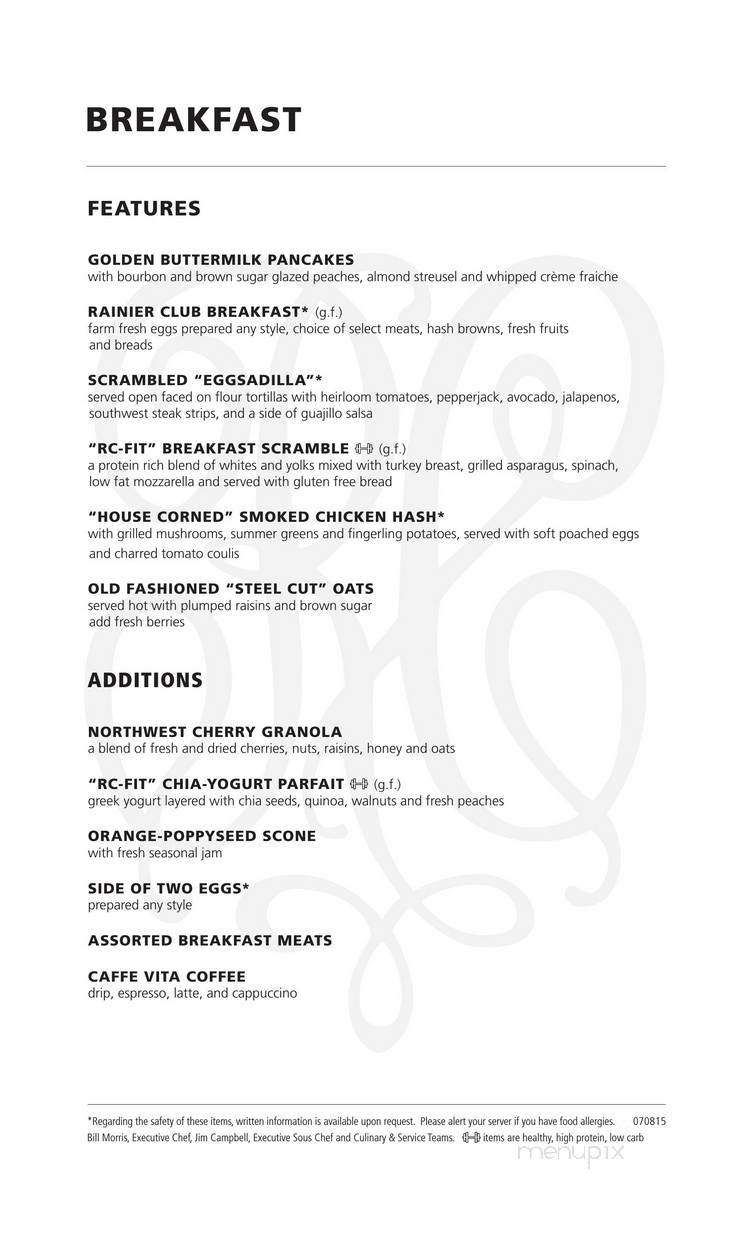 Rainier Club - Seattle, WA menu_pic