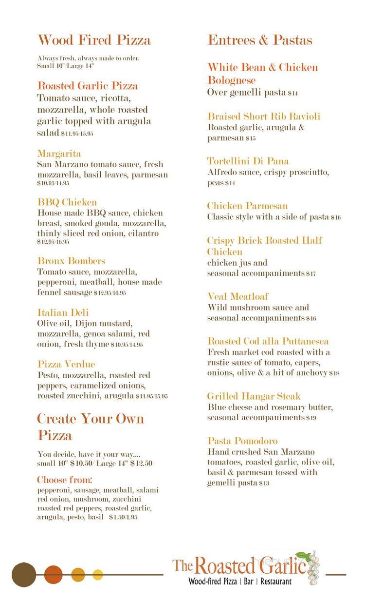Roasted Garlic - Pittsfield, MA menu_pic