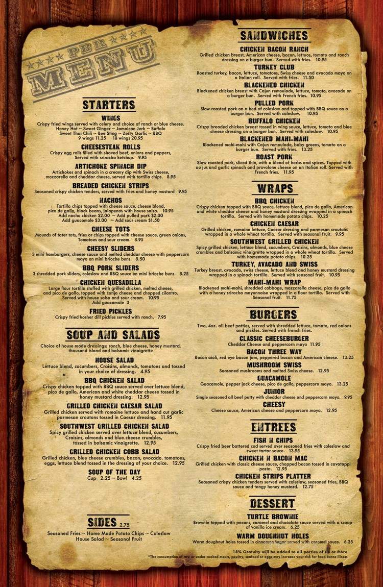 Pbr Bar & Grill Philadelphia - Philadelphia, PA menu_pic
