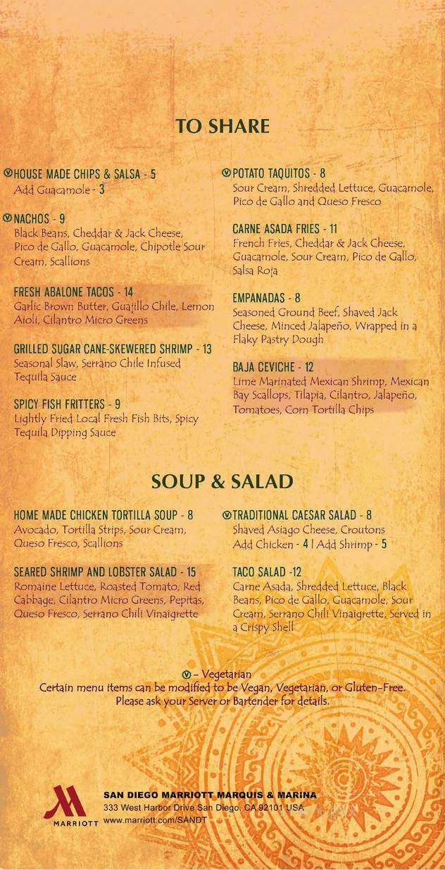 Tequila Bar and Grille - San Diego, CA menu_pic