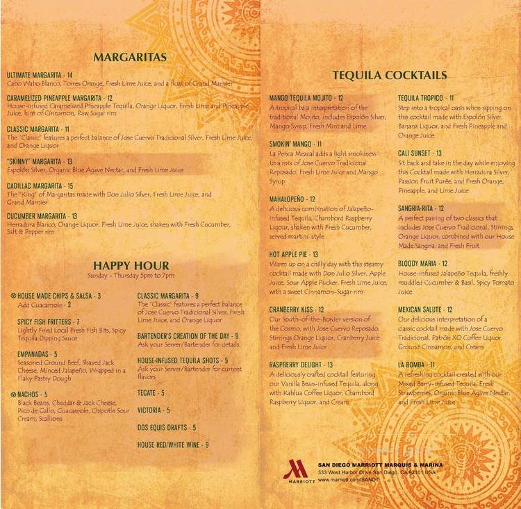 Tequila Bar and Grille - San Diego, CA menu_pic