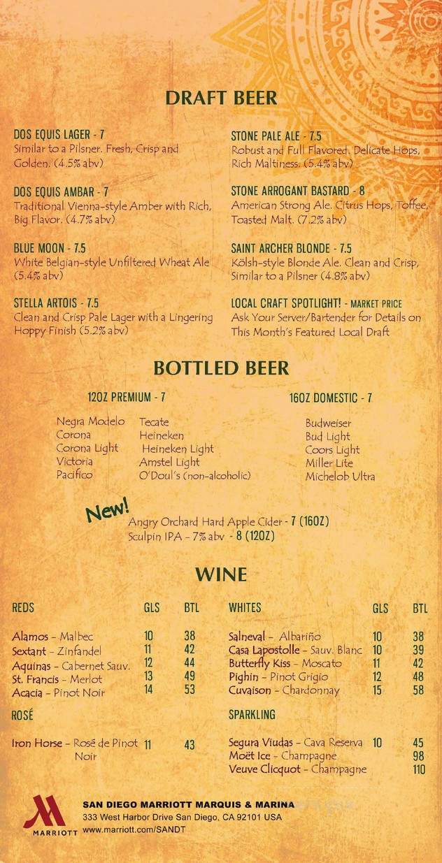 Tequila Bar and Grille - San Diego, CA menu_pic