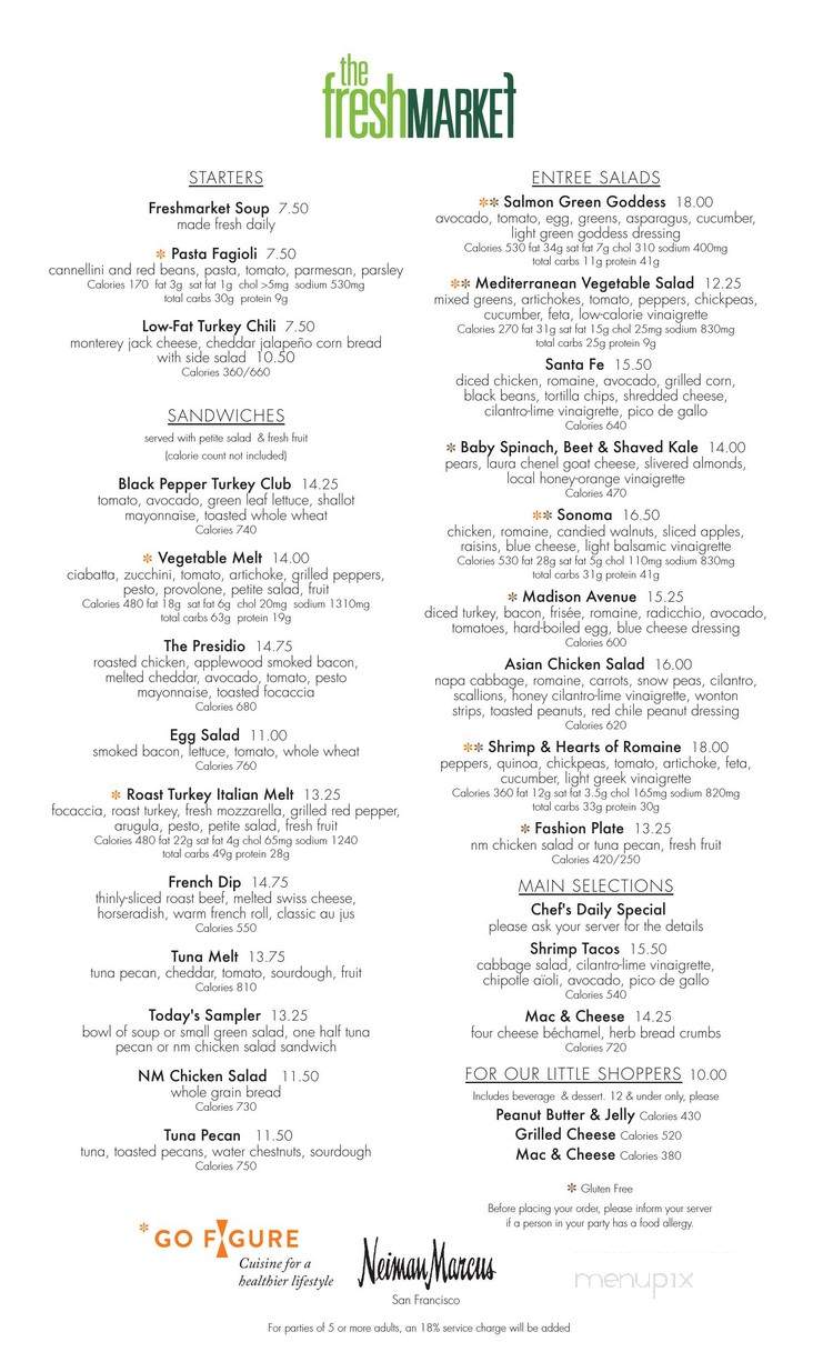 Fresh Market at Neiman Marcus - San Francisco, CA menu_pic