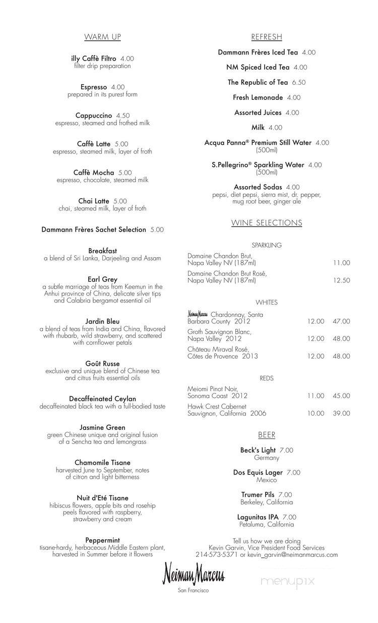Fresh Market at Neiman Marcus - San Francisco, CA menu_pic