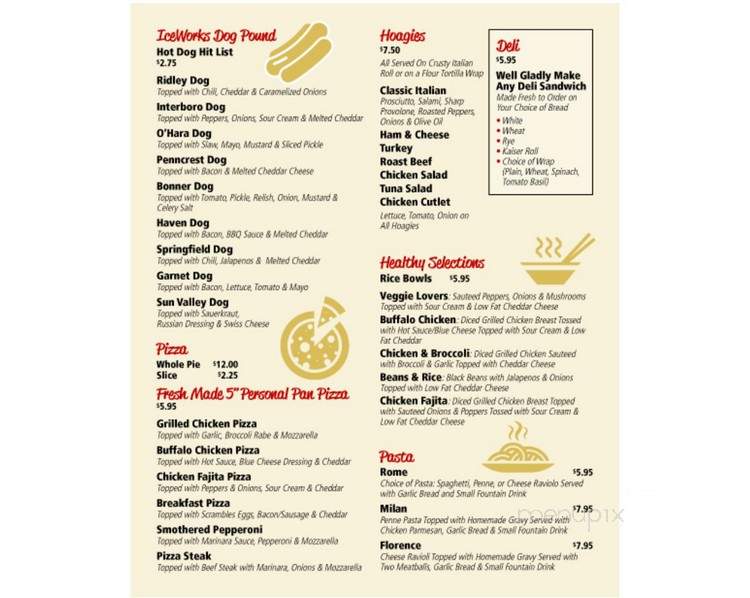 Iceworks Skating Complex - Aston, PA menu_pic