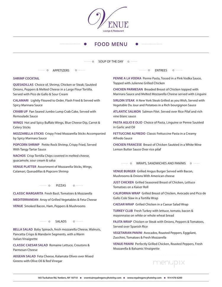 Venue Lounge - Yonkers, NY menu_pic