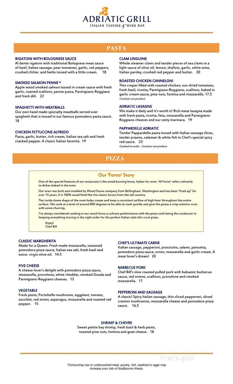 Adriatic Grill - Tacoma, WA menu_pic