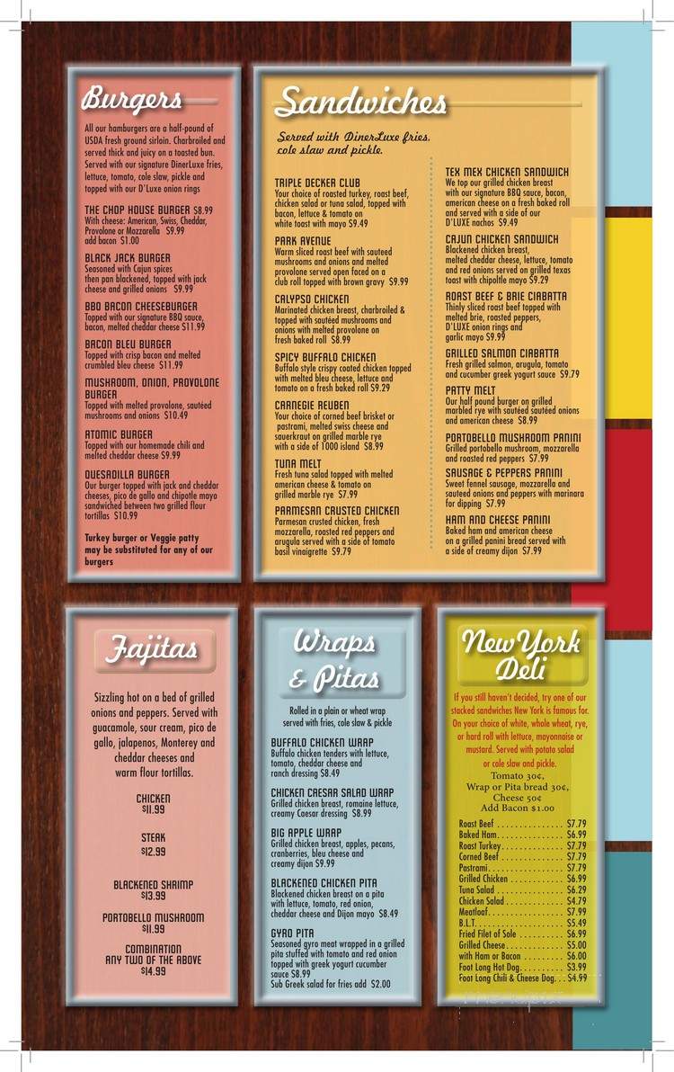 Dinerluxe - New Milford, CT menu_pic