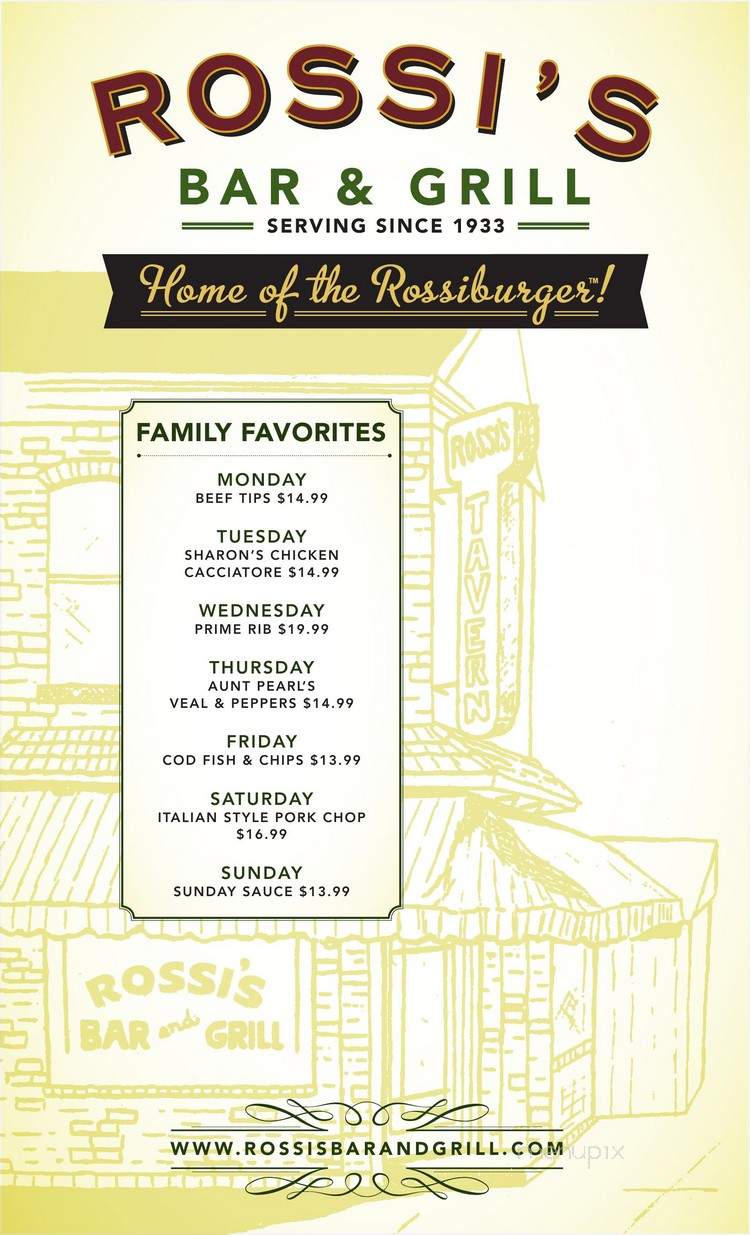 Rossi's Bar and Grill - Hamilton Township, NJ menu_pic