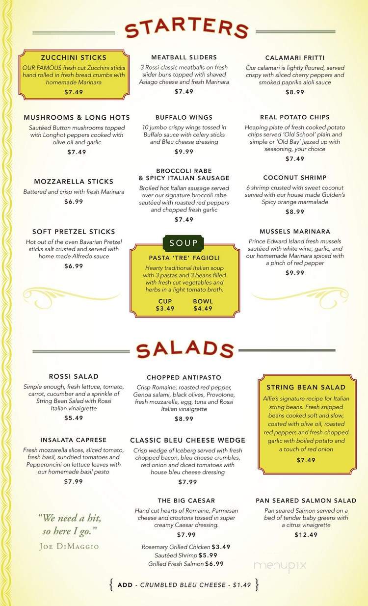 Rossi's Bar and Grill - Hamilton Township, NJ menu_pic