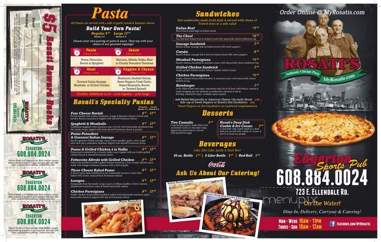 Rosati's - Edgerton, WI menu_pic