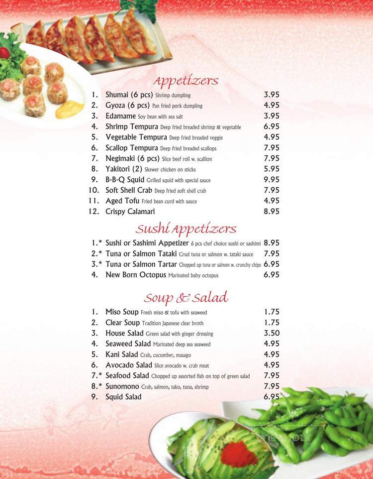 Volcano Japanese Restaurant - Chambersburg, PA menu_pic