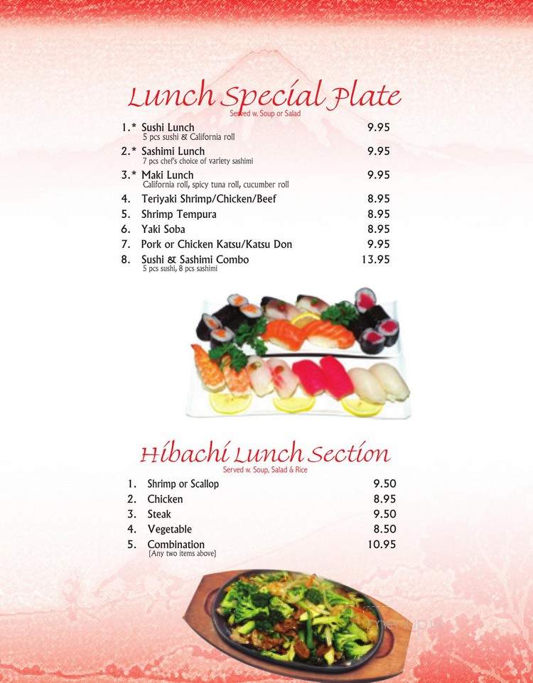 Volcano Japanese Restaurant - Chambersburg, PA menu_pic