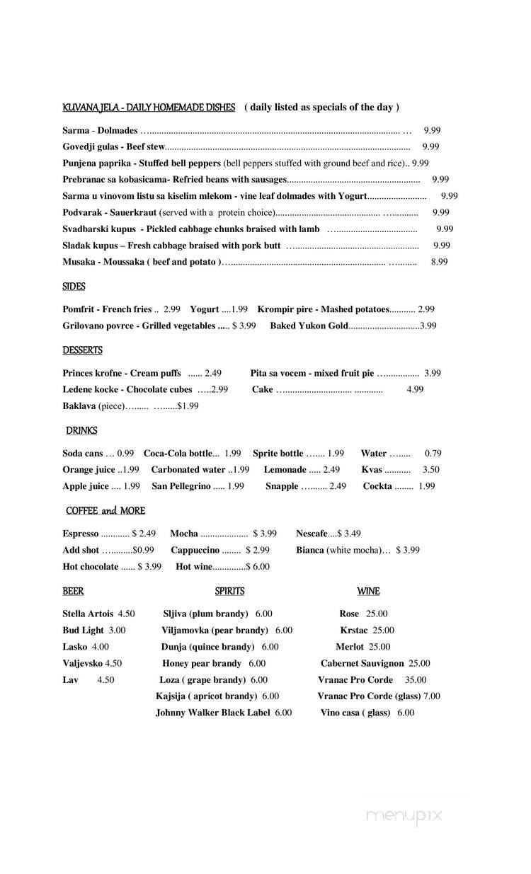 Balkan Taste - Mount Prospect, IL menu_pic