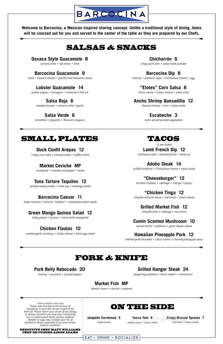 Barcocina - Chicago - Chicago, IL menu_pic