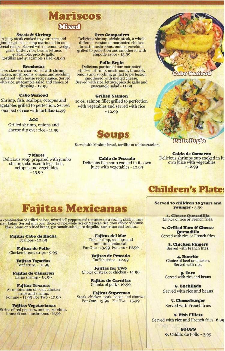 Cabo Grill - Archdale, NC menu_pic