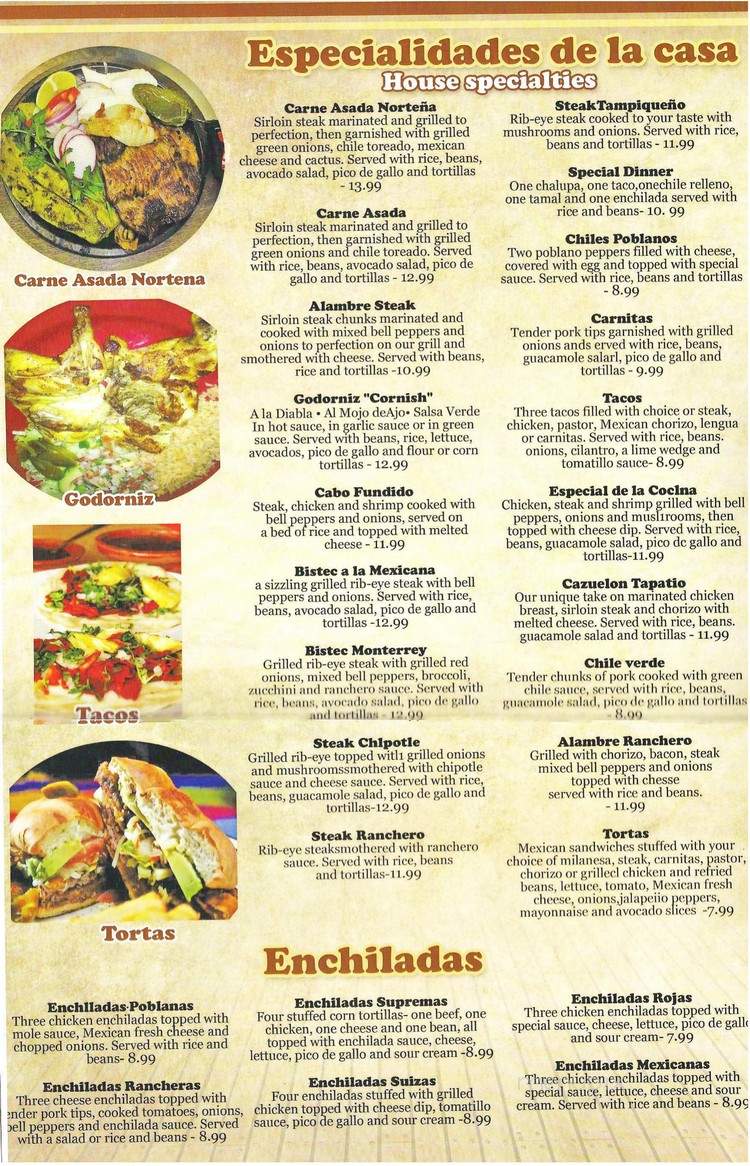 Cabo Grill - Archdale, NC menu_pic