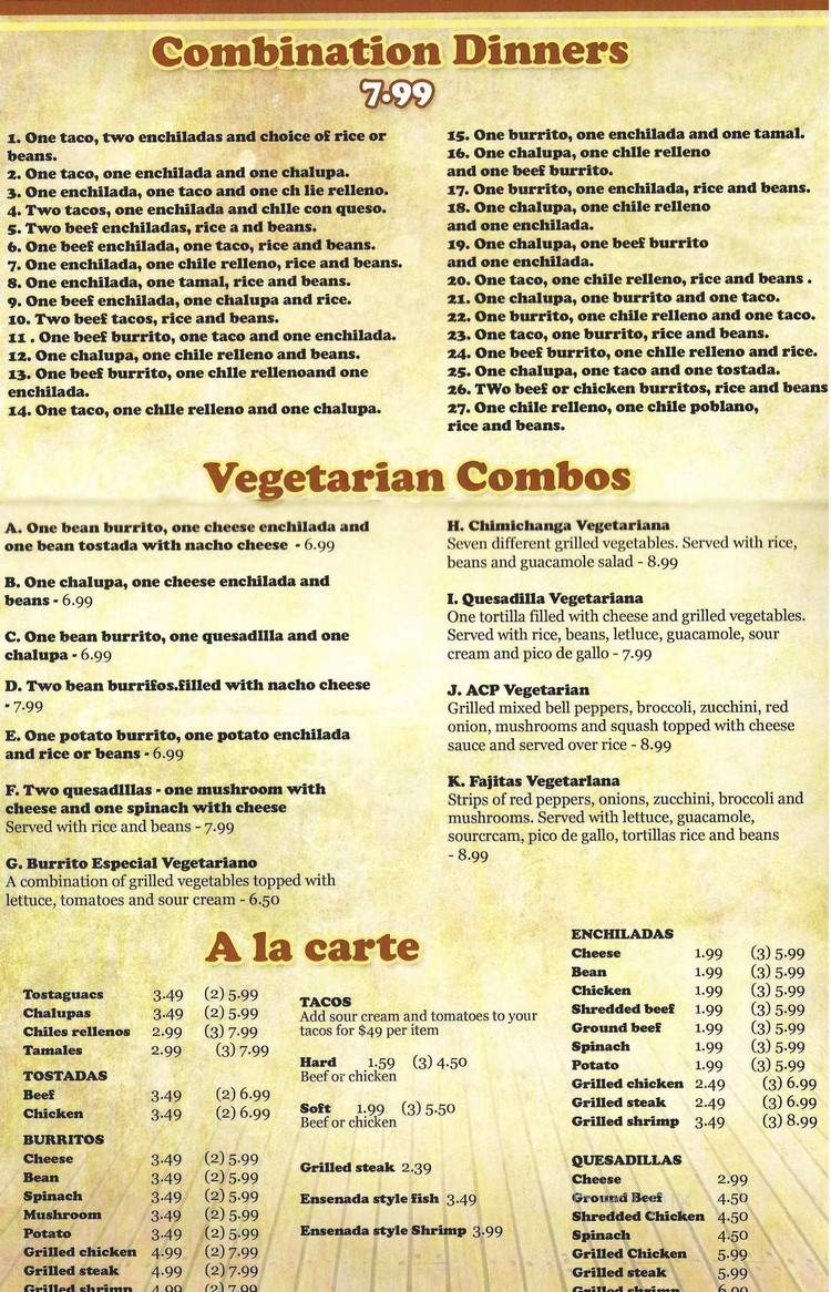 Cabo Grill - Archdale, NC menu_pic