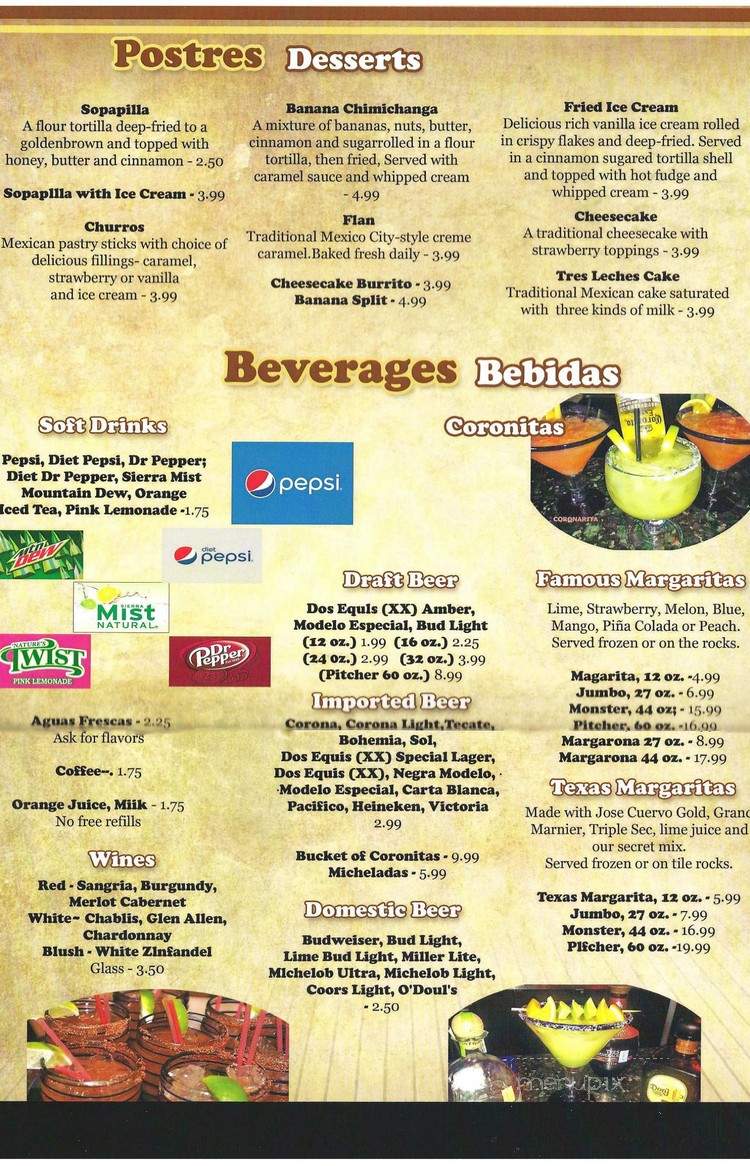 Cabo Grill - Archdale, NC menu_pic