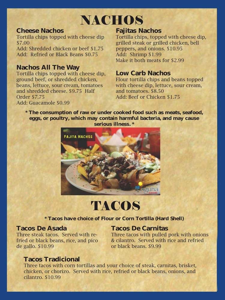 Laguna Mexican Grill - Cumming, GA menu_pic