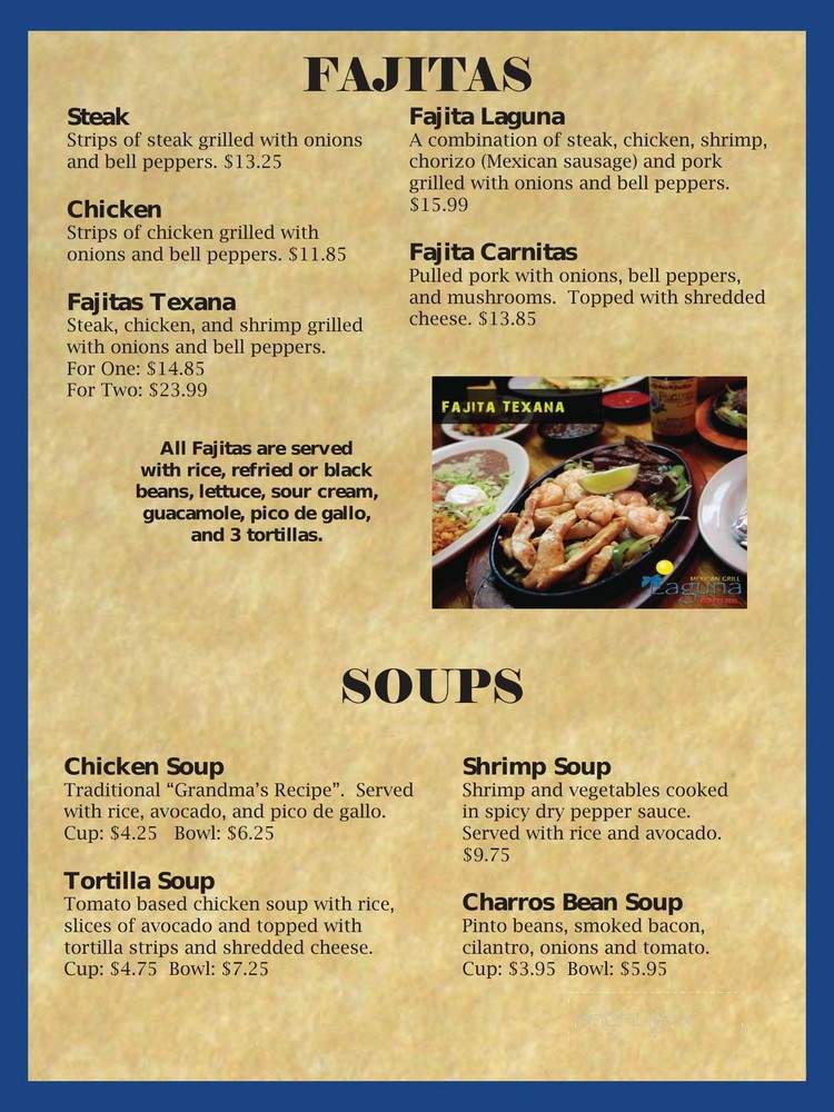 Laguna Mexican Grill - Cumming, GA menu_pic