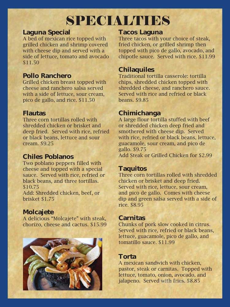 Laguna Mexican Grill - Cumming, GA menu_pic