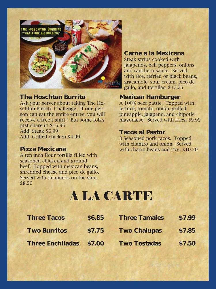 Laguna Mexican Grill - Cumming, GA menu_pic