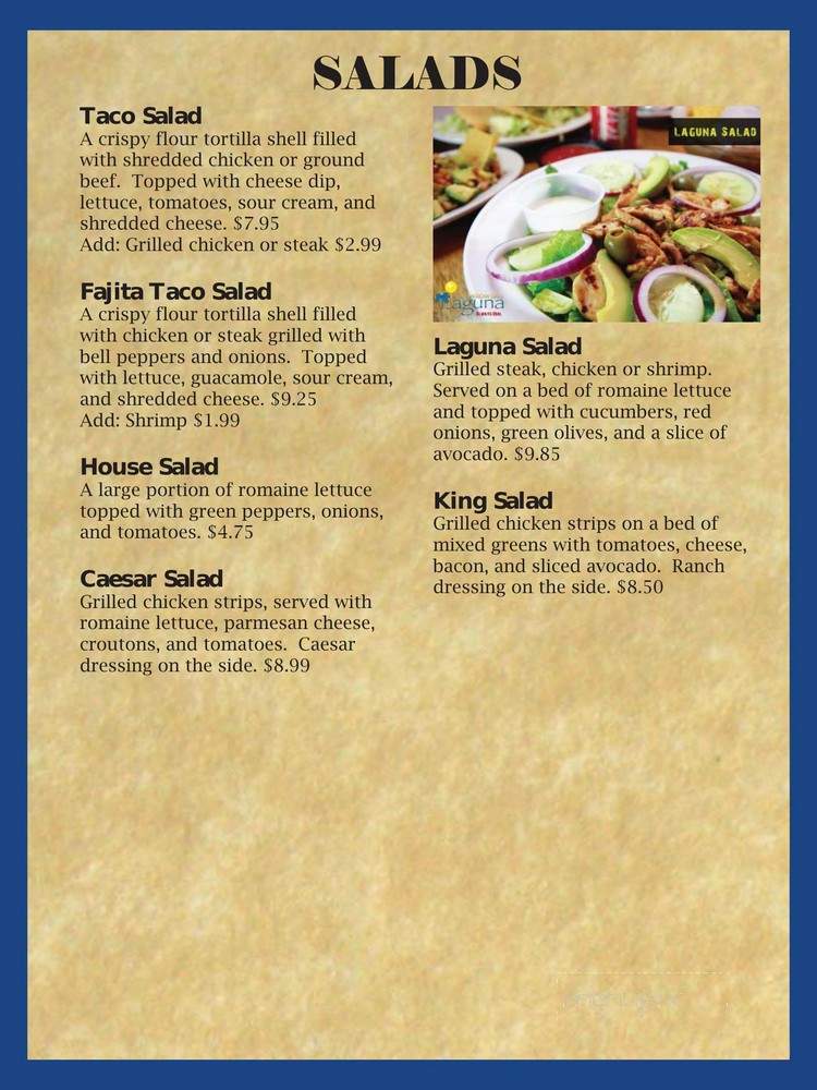 Laguna Mexican Grill - Cumming, GA menu_pic