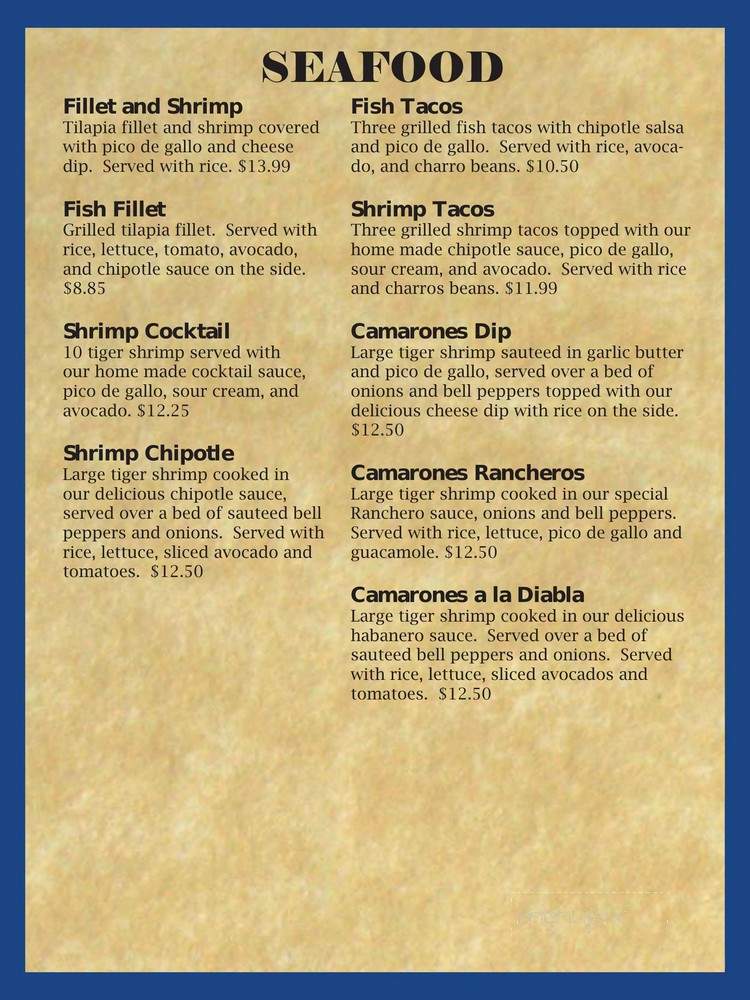 Laguna Mexican Grill - Cumming, GA menu_pic