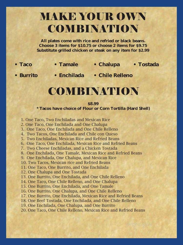 Laguna Mexican Grill - Cumming, GA menu_pic
